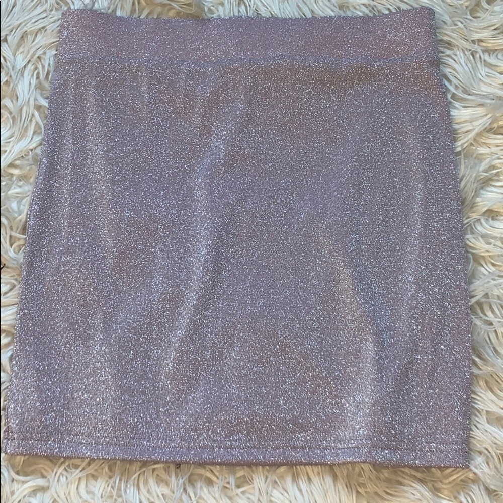 metallic mini skirt